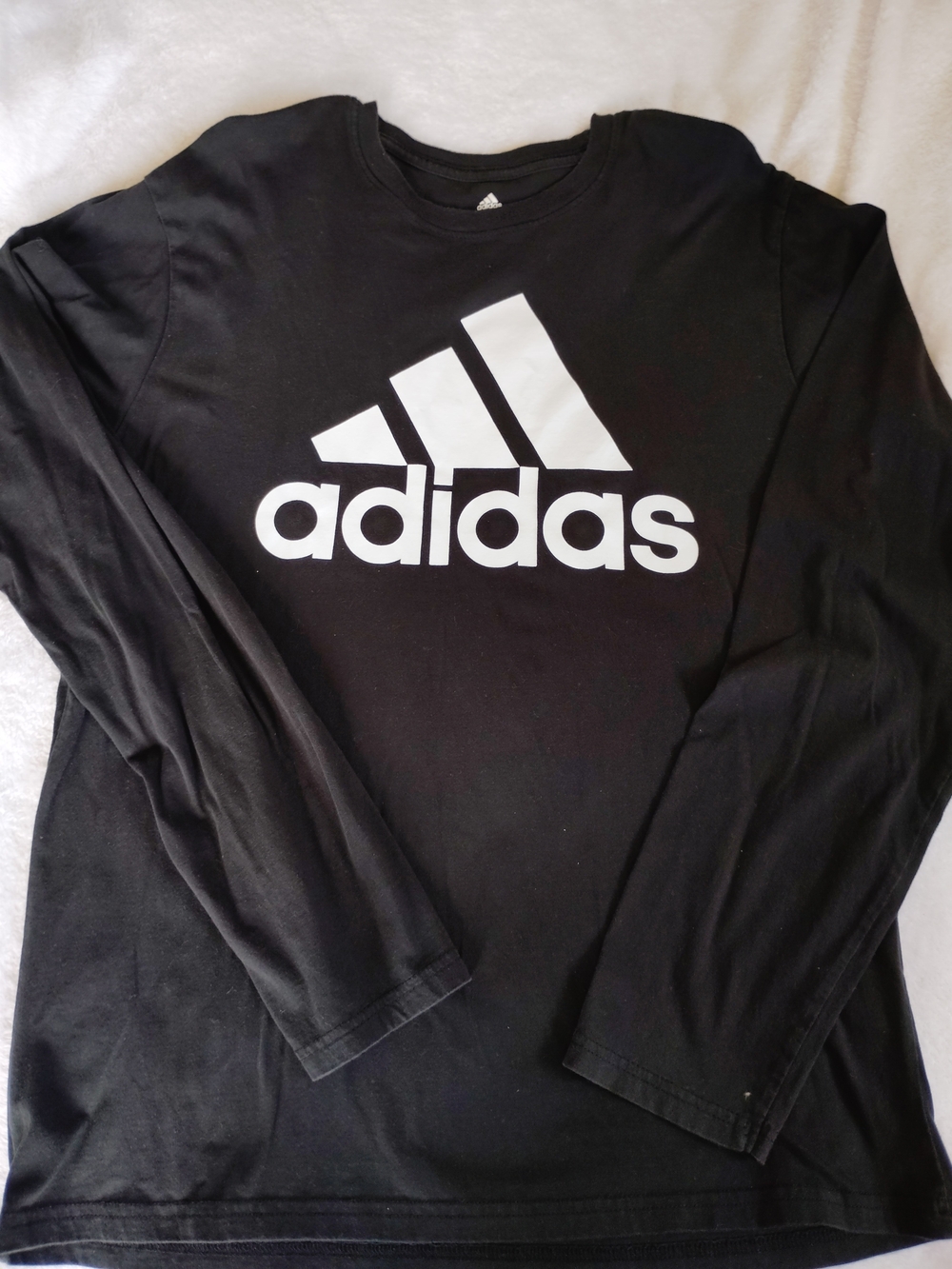 Adidas Shirt Men’s Large Black Long Sleeve Top Crew Neck Golf Cotton Size L